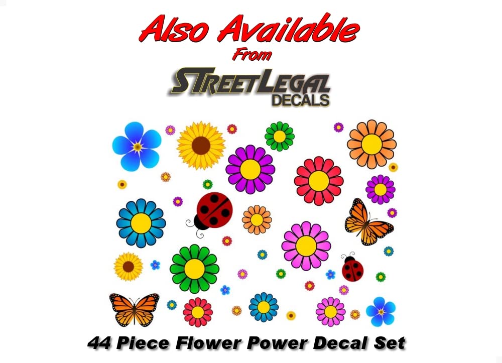 Flower Power TIE DIE 18'' Decal 60's Hippie Flower Car or SUV Accessories Vinyl Sticker -Street Legal Decals