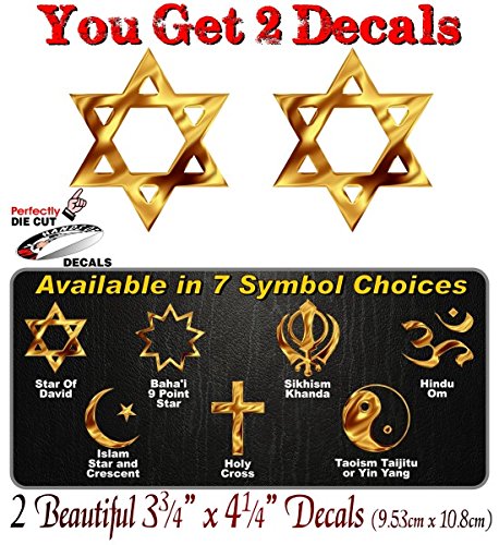 (2) Religious Symbol 4" Decals-Street Legal Decals