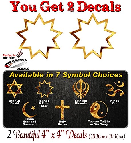 (2) Religious Symbol 4" Decals-Street Legal Decals