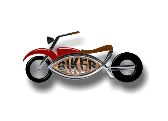 Biker Fish 7" Decal -Street Legal Decals