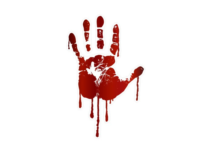 Life Size Bloody Hand Print 9" Decals -Street Legal Decals