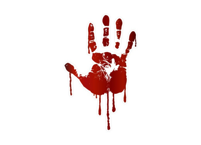 Life Size Bloody Hand Print 9" Decals -Street Legal Decals