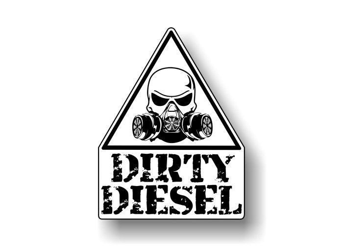 Caution Dirty Diesel Decal With Skull -Street Legal Decals