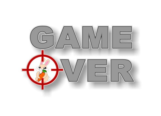 Game Over Rabbit 9" Decal -Street Legal Decals