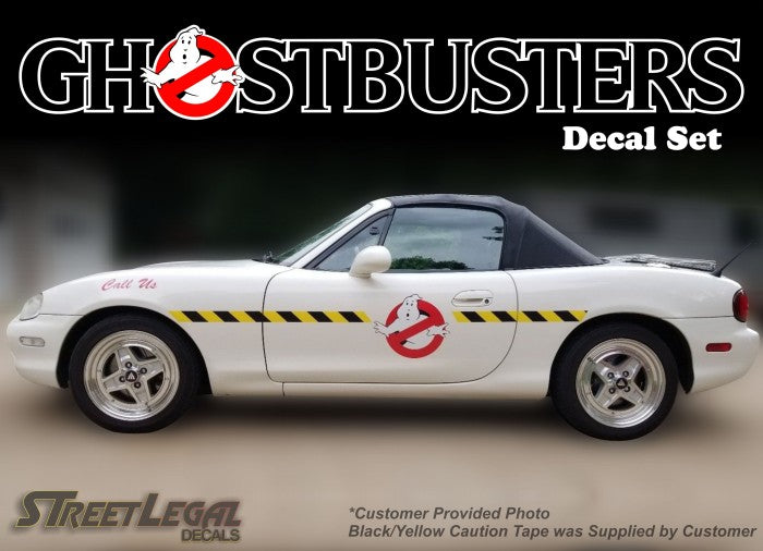 10 Piece GHOSTBUSTERS ECTO-1 Vehicle Decals Halloween Ghost Prop Vinyl Car Decal Set -Street Legal Decals