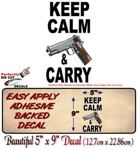 Keep Calm and Carry 9" Decal -Street Legal Decals