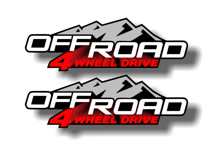2) Offroad 4 Wheel Drive 12.5 Decals – Street Legal Decals