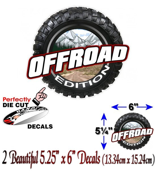 (2) Offroad Edition 6" Round Decals Sizing -Street Legal Decals