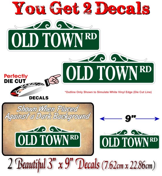 (2) Old Town Rd 9'' Decals -Street Legal Decals