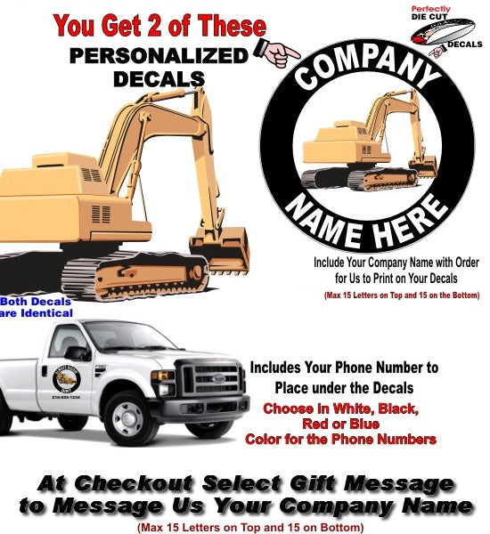 Personalized Excavator Drought Company Decal -Street Legal Decals