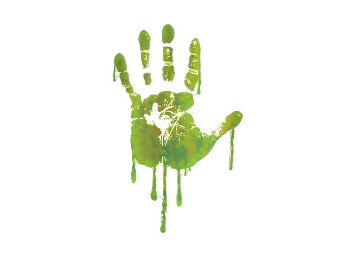 Life Size Radioactive Hand Print 9" Decals -Street Legal Decals