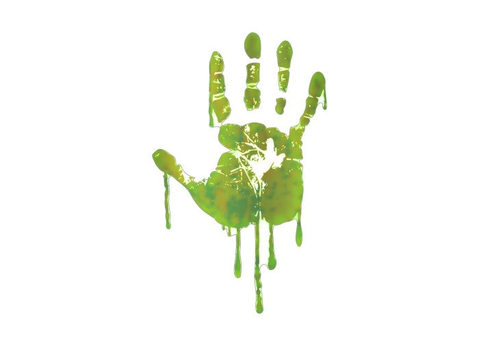 Life Size Radioactive Hand Print 9" Decals -Street Legal Decals