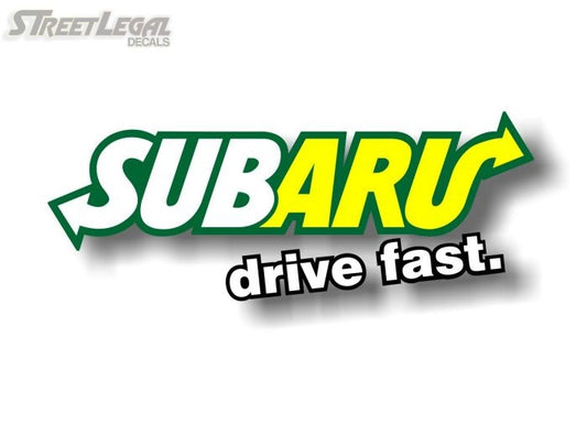 SUB-ARU Drive Fast 9" Racing Decal -Street Legal Decals